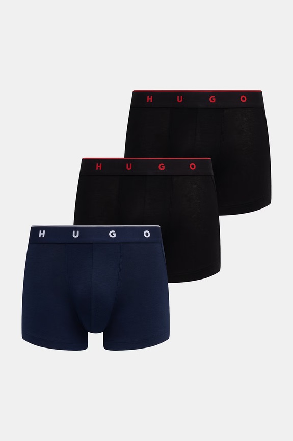 HUGO přiléhavé boxerky pánské s modalem TRUNK TRIPLET TITAN 3-pack námořnická modř 50566294