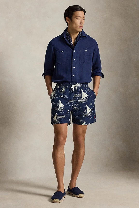 Oblečení Polo Ralph Lauren koupací šortky pánské 710B18029 námořnická modř