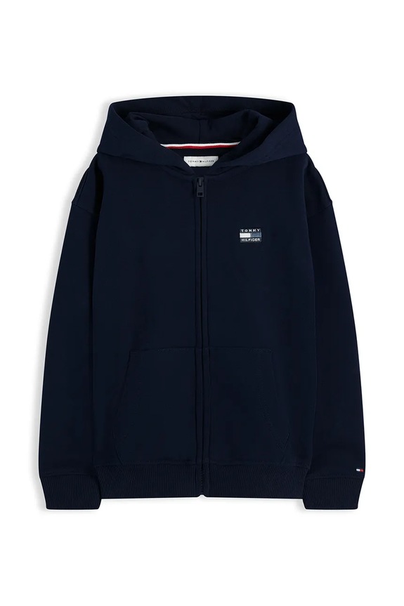 Tommy Hilfiger hanorac cu fermoar și glugă pentru copii din bumbac KB0KB10553.128.176.9BY2 bleumarin AW26