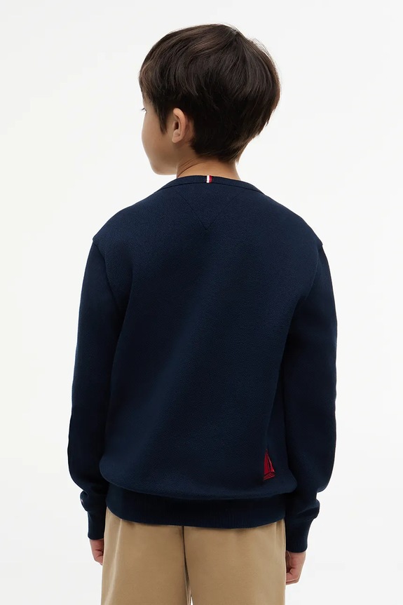 Chłopiec Tommy Hilfiger bluza dziecięca bawełniana KB0KB10506.104.122.9BY2 granatowy