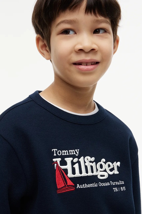 Tommy Hilfiger bluza dziecięca bawełniana KB0KB10506.104.122.9BY2 granatowy