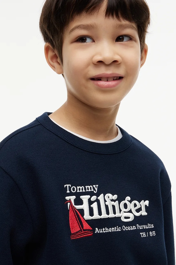 Tommy Hilfiger bluza dziecięca bawełniana KB0KB10506.104.122.9BY2 granatowy