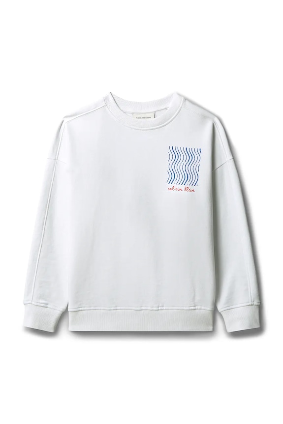 Calvin Klein Jeans mikina detská bavlnená LVCKTJB45B.128.176.9BY2 biela AW26