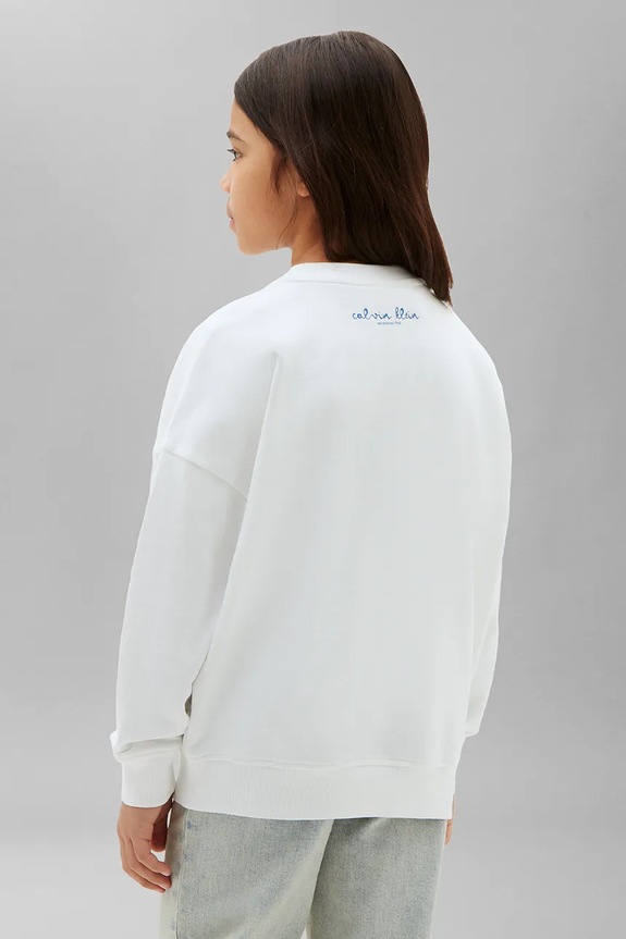 Chlapec Calvin Klein Jeans mikina detská bavlnená LVCKTJB45B.128.176.9BY2 biela