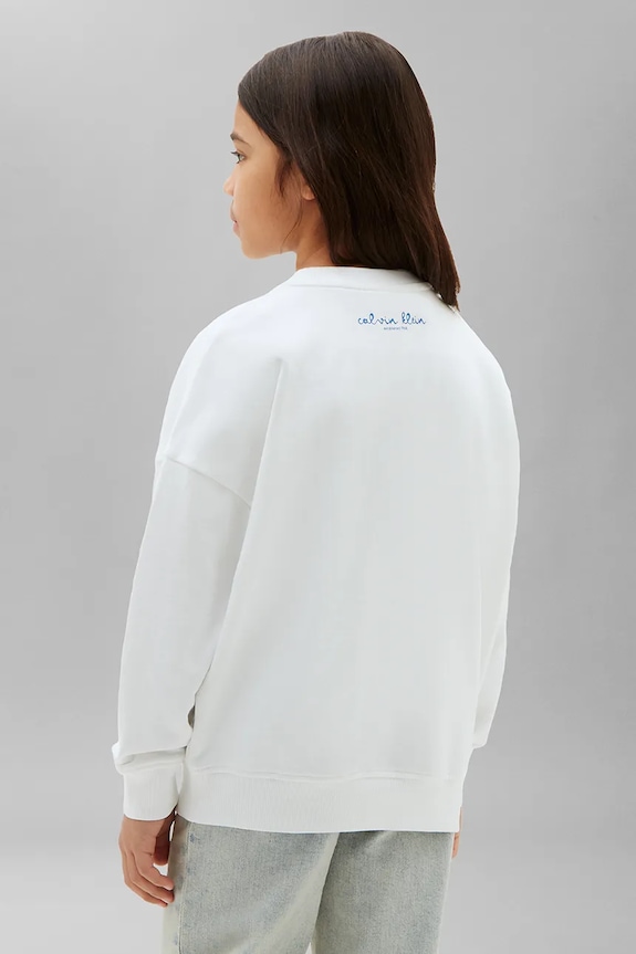 Chlapec Calvin Klein Jeans mikina detská bavlnená LVCKTJB45B.128.176.9BY2 biela