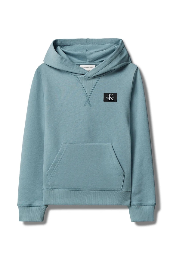Calvin Klein Jeans mikina s kapucňou detská bavlnená LVCKTJB39B.128.176.9BY2 modrá AW26
