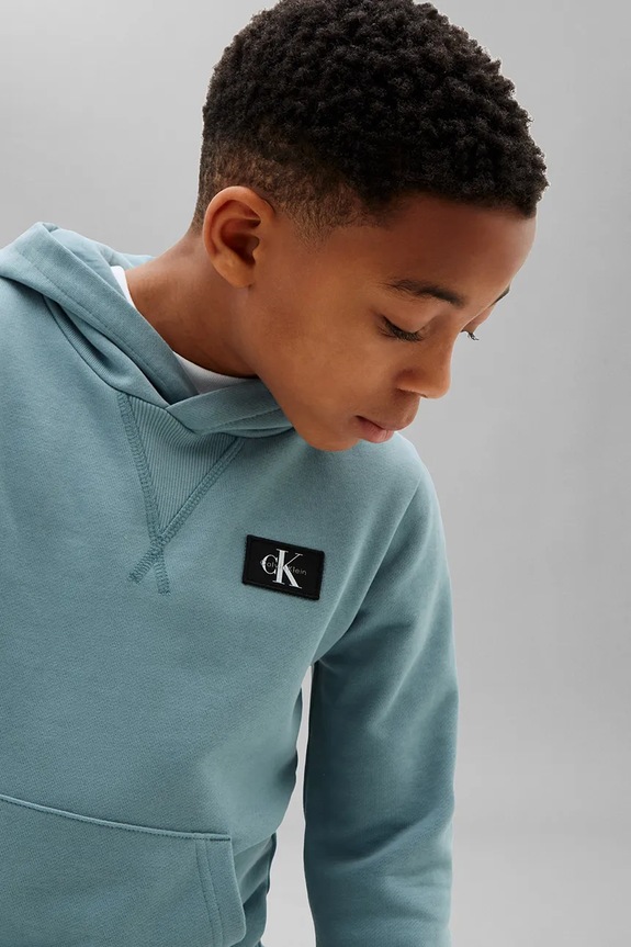 Calvin Klein Jeans mikina s kapucňou detská bavlnená LVCKTJB39B.104.122.9BY2 modrá