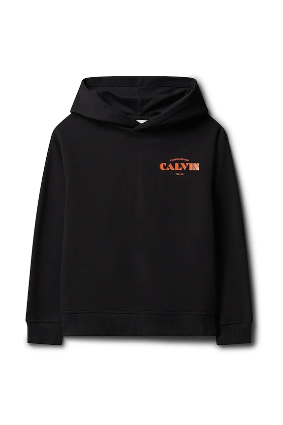 Calvin Klein Jeans mikina s kapucí dětská bavlněná LVCKTJB40B.128.176.9BY2 černá AW26