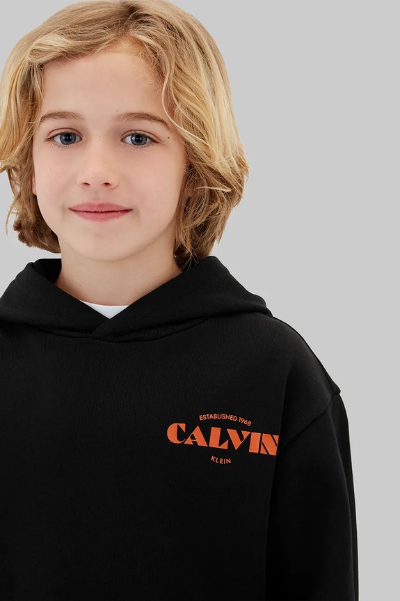 Calvin Klein Jeans mikina s kapucí dětská bavlněná LVCKTJB40B.128.176.9BY2 černá