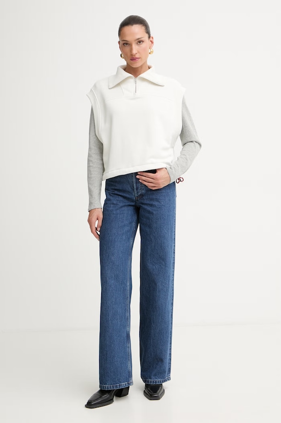 Rag & Bone bluza bez rękawów damska z bawełną Terry RE6826PT3VW beżowy AW26