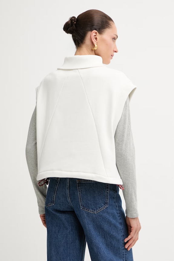 Odzież Rag & Bone bluza bez rękawów damska z bawełną Terry RE6826PT3VW beżowy