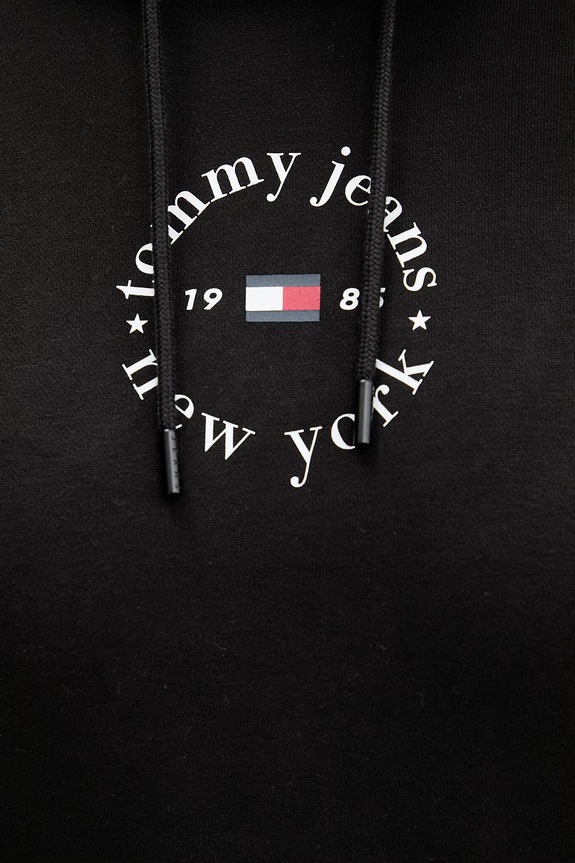 Tommy Jeans dukserica sa kapuljačom ženska s pamukom DW0DW22823 crna