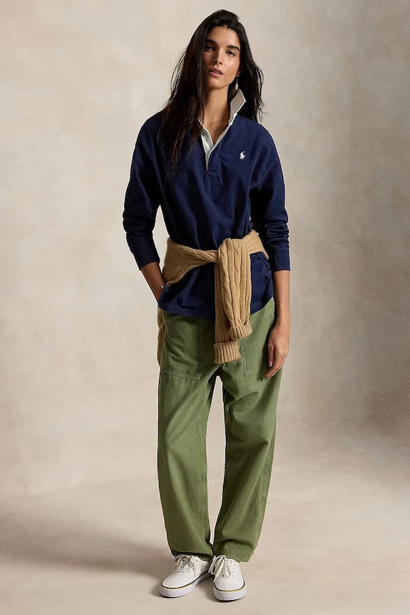 Oblečenie Polo Ralph Lauren mikina dámska bavlnená 211B17797 tmavomodrá