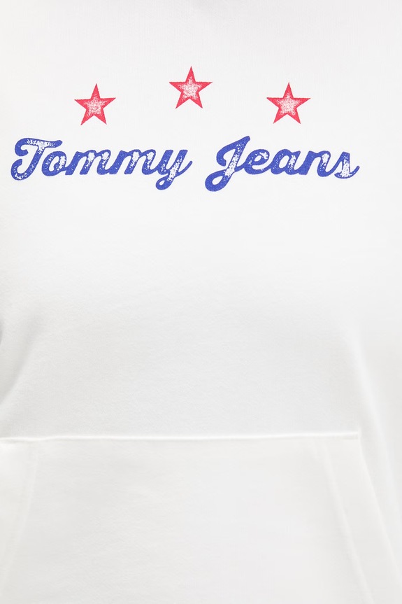 Tommy Jeans dukserica sa kapuljačom ženska pamučna DW0DW23484 bijela
