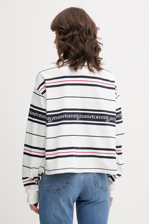 Odzież Tommy Jeans bluza damska bawełniana DW0DW23145 biały