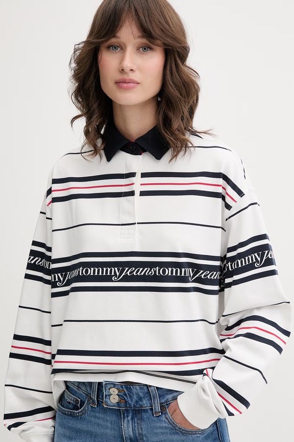 Tommy Jeans bluza damska bawełniana biały DW0DW23145