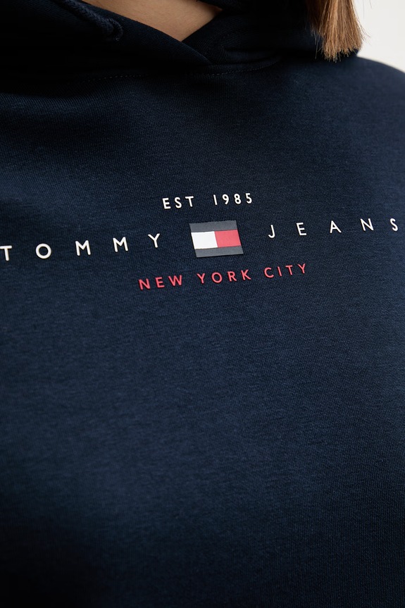 Tommy Jeans dukserica sa kapuljačom ženska s pamukom DW0DW23485 mornarsko plava