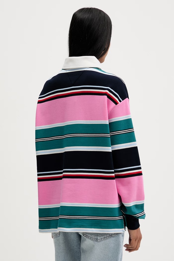 Oblečenie Tommy Jeans oversize mikina dámska bavlnená DW0DW23483 ružová