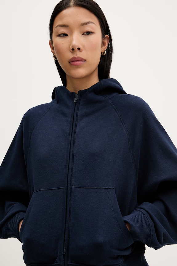 Tommy Jeans rozepínací mikina dámská bavlněná námořnická modř DW0DW22834