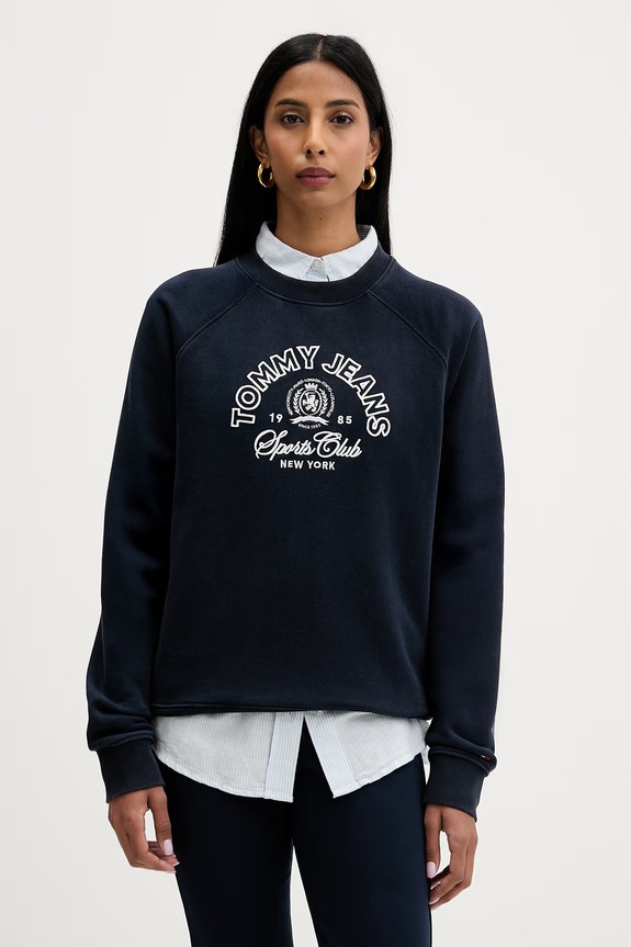 Tommy Jeans mikina dámska bavlnená tmavomodrá DW0DW22821