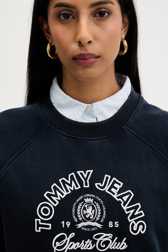 Tommy Jeans mikina dámska bavlnená tmavomodrá DW0DW22821