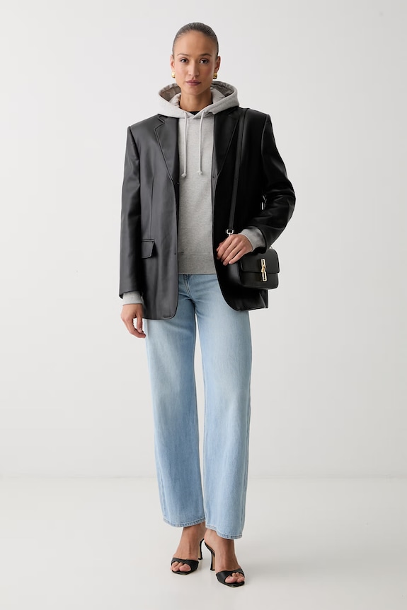 Victoria Beckham bluza z kapturem damska bawełniana Mica 1326JSS007527A szary AW26