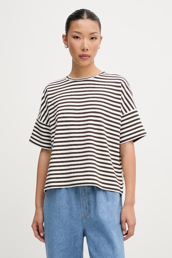 Marc O'Polo T-shirt damski z modalem brązowy 5000014397