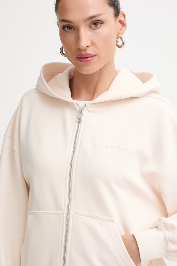 Calvin Klein hanorac cu glugă pentru femei, din bumbac bej LV044G215G