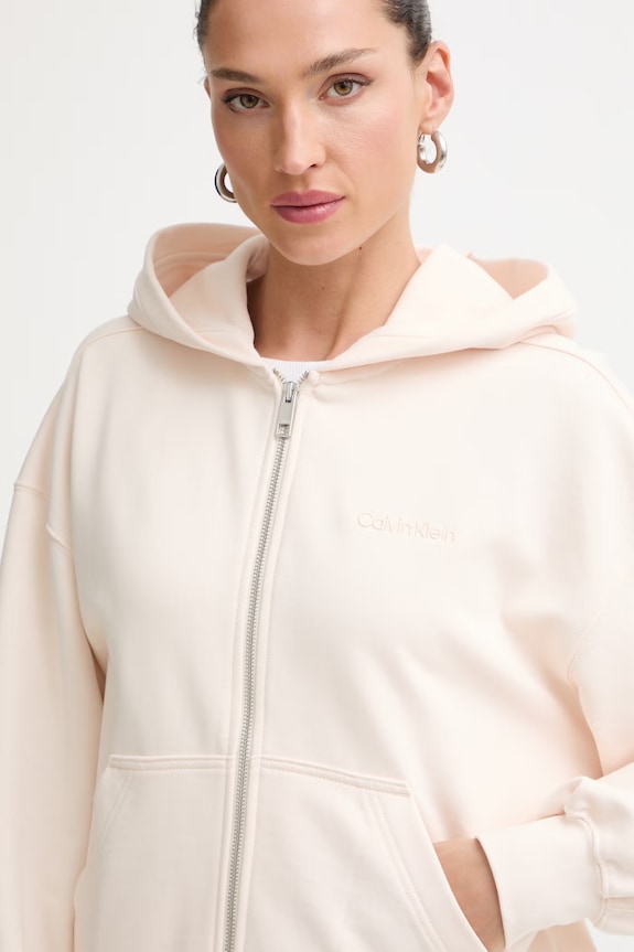 Calvin Klein hanorac cu glugă pentru femei, din bumbac bej LV044G215G