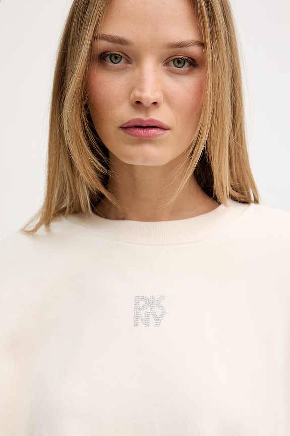 DKNY bluza damska bawełniana beżowy DJ6T1766