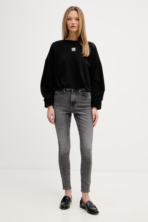DKNY bluza damska bawełniana DJ6T1766 czarny AW26