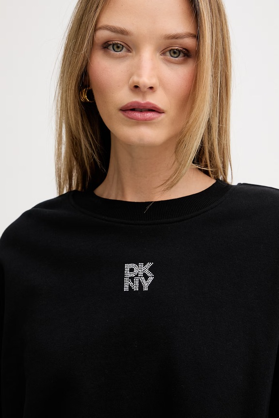DKNY bluza damska bawełniana czarny DJ6T1766