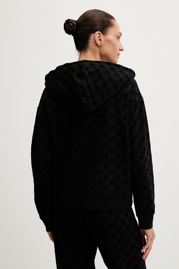 Одяг HUGO кофта loungewear жіноча з бавовною FLOKKY_JACKET 50566669 чорний