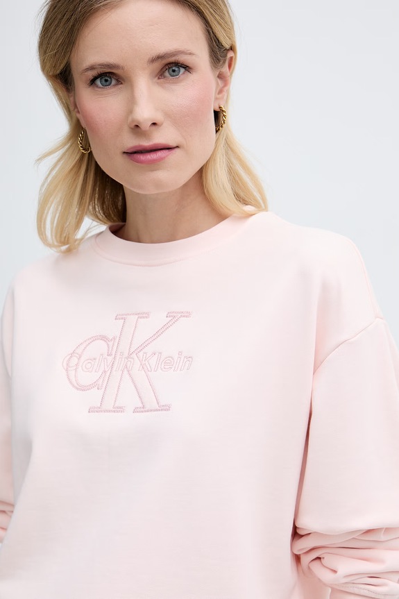 Calvin Klein Jeans bluza damska bawełniana różowy LV047G820G