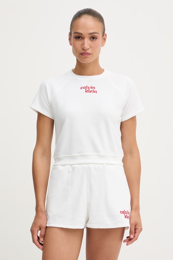 Calvin Klein Jeans t-shirt γυναικείο με βαμβάκι λευκό LV047G287G