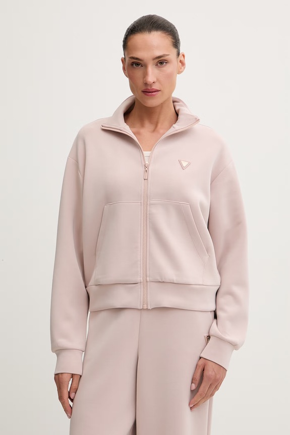 Guess felpa con cerniera da donna con modal OLYMPE rosa V6YQ17.K4313