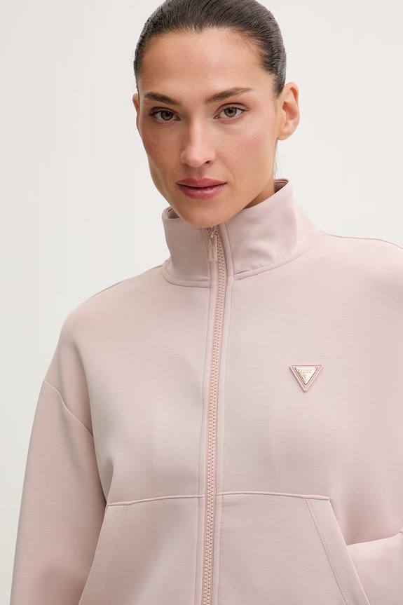 Guess felpa con cerniera da donna con modal OLYMPE rosa V6YQ17.K4313