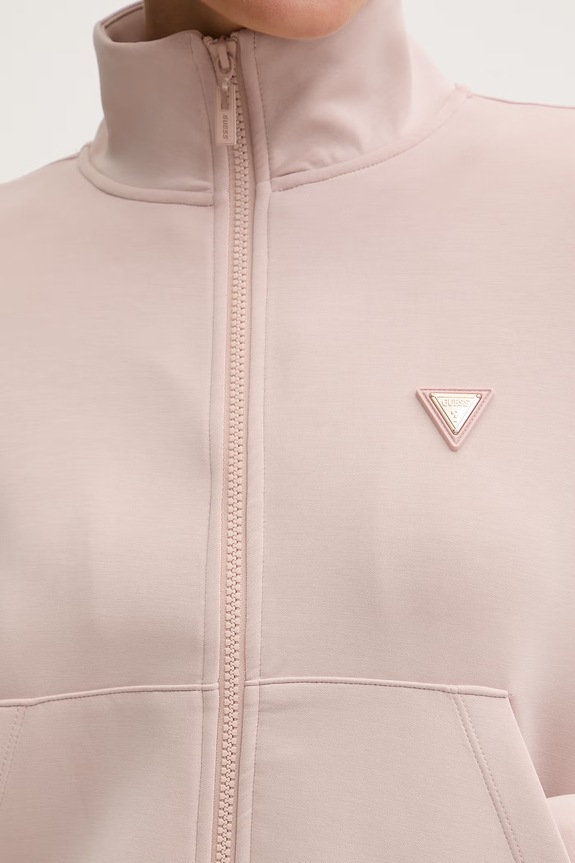 Guess felpa con cerniera da donna con modal OLYMPE V6YQ17.K4313 rosa