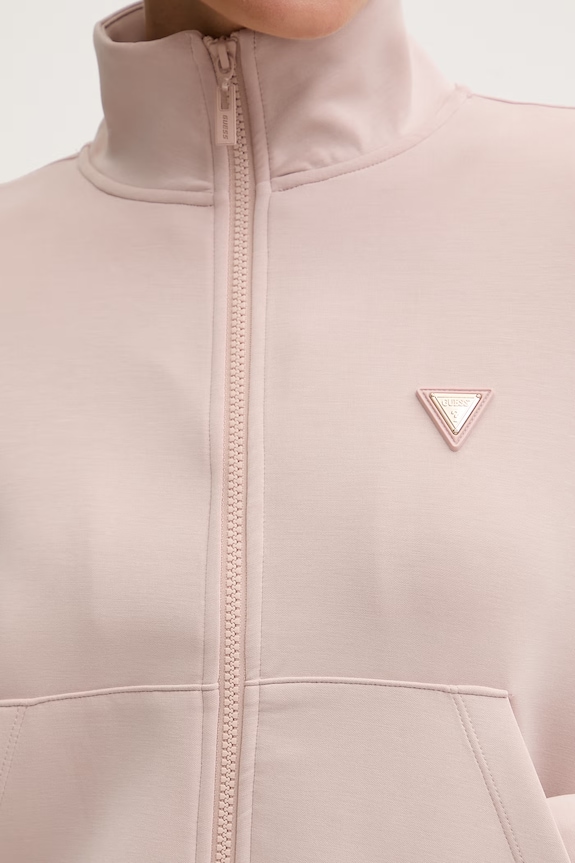 Guess felpa con cerniera da donna con modal OLYMPE V6YQ17.K4313 rosa