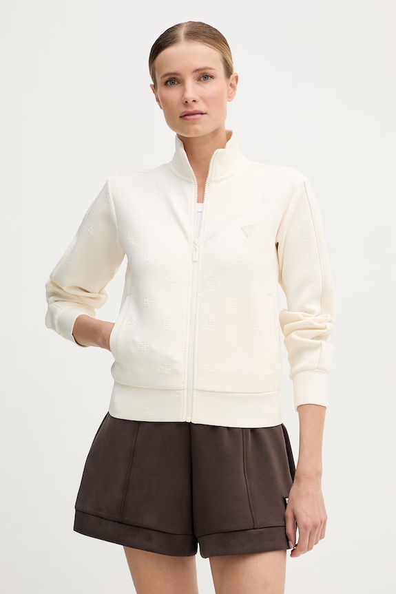 Guess кофта на замке женская CALISTA бежевый V6YQ12.K4297