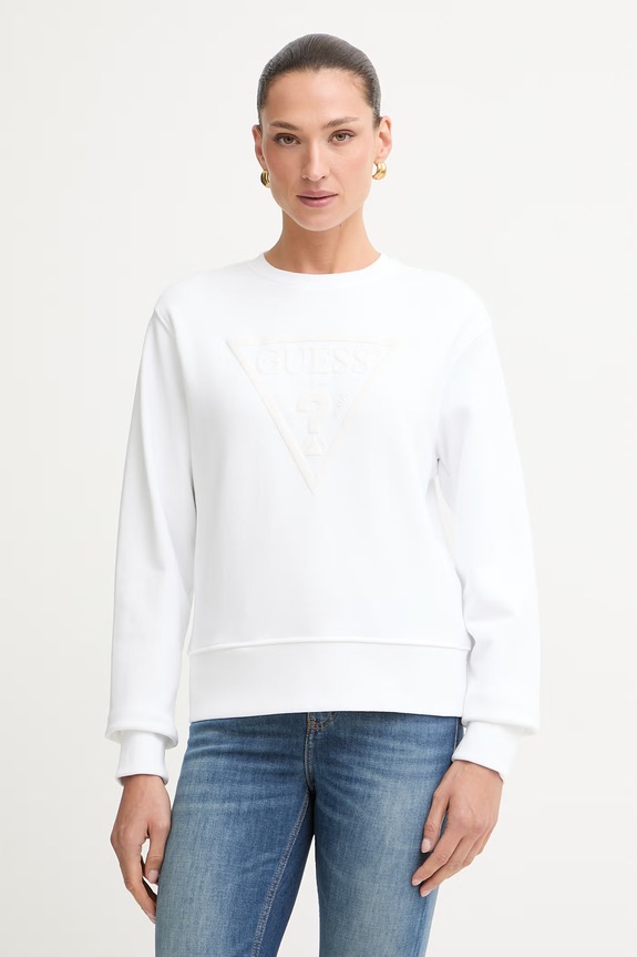 Guess μπλούζα γυναικεία με βαμβάκι λευκό W6YQ04.K3858