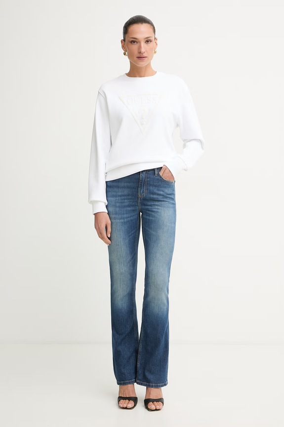 Guess μπλούζα γυναικεία με βαμβάκι W6YQ04.K3858 λευκό AW26