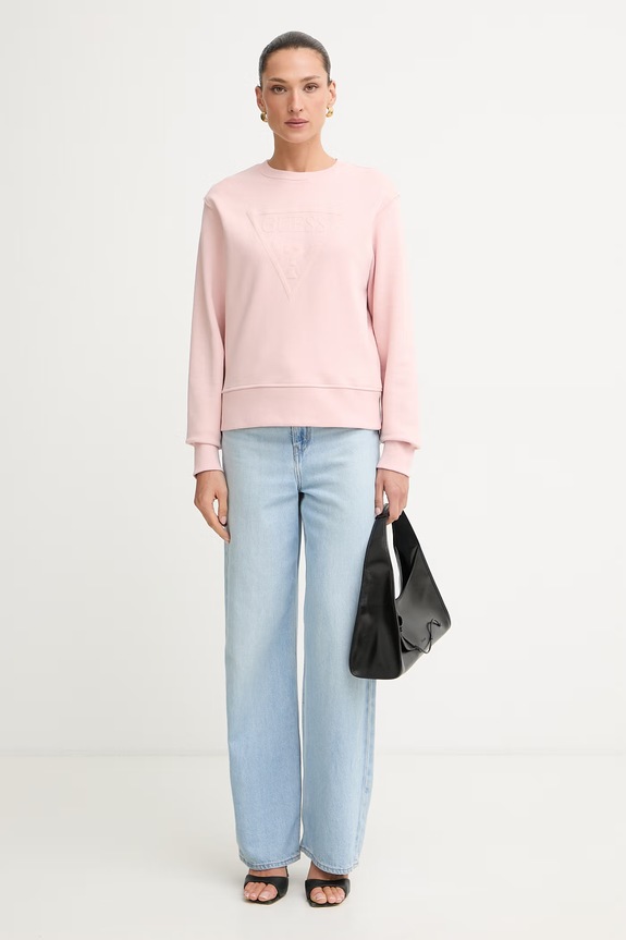 Guess μπλούζα γυναικεία με βαμβάκι W6YQ04.K3858 ροζ AW26