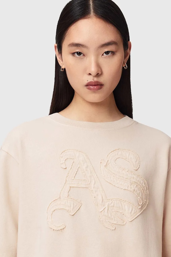 AllSaints hanorac pentru femei, din bumbac INSIGNIA bej W198JE