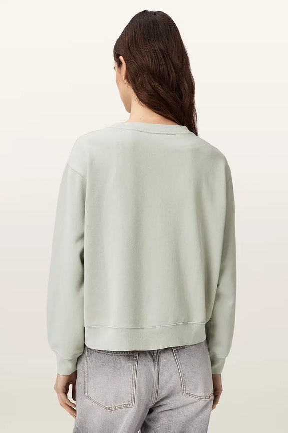 AllSaints pulover ženski bombažen INSIGNIA W198JE zelena AW26