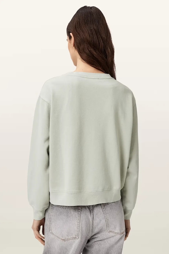 AllSaints pulover ženski bombažen INSIGNIA W198JE zelena AW26