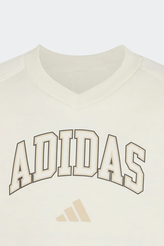 Dziewczynka adidas bluza dziecięca z bawełną KS5136. beżowy