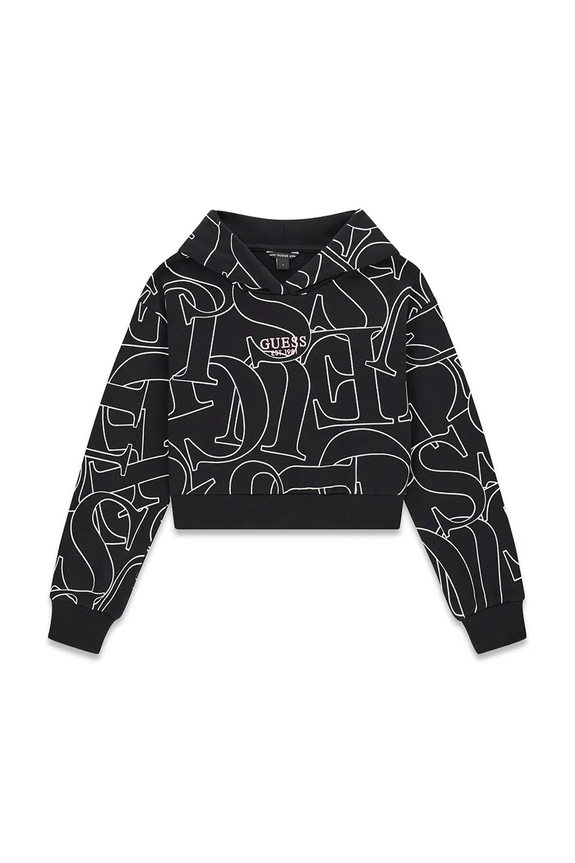 Guess кофта с капюшоном для детей из хлопка чёрный J6YQ10.K3908.9BY2
