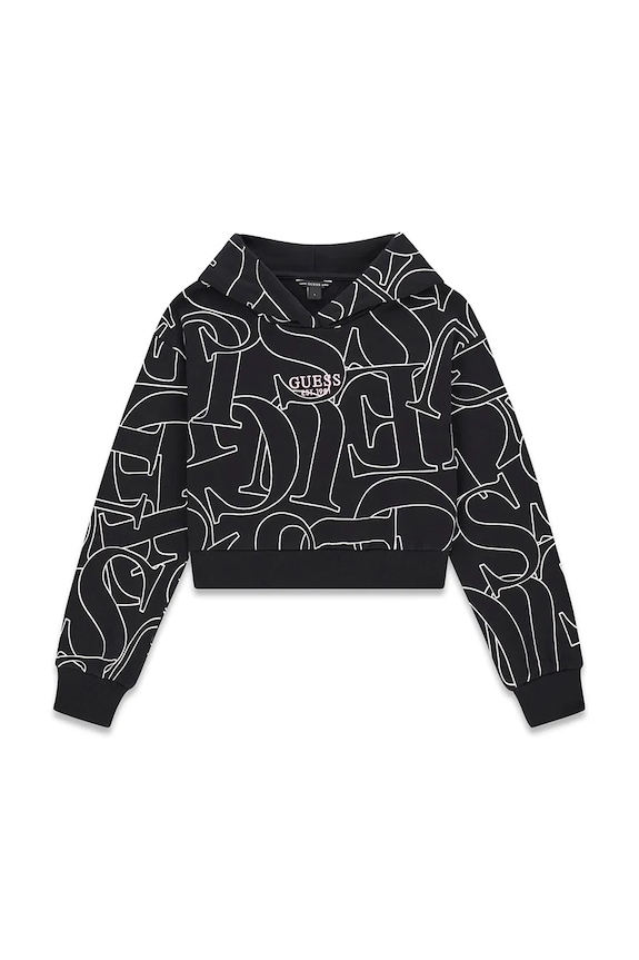Guess кофта с капюшоном для детей из хлопка чёрный J6YQ10.K3908.9BY2
