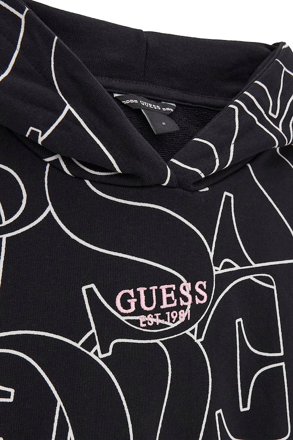 Девочка Guess кофта с капюшоном для детей из хлопка J6YQ10.K3908.9BY2 чёрный
